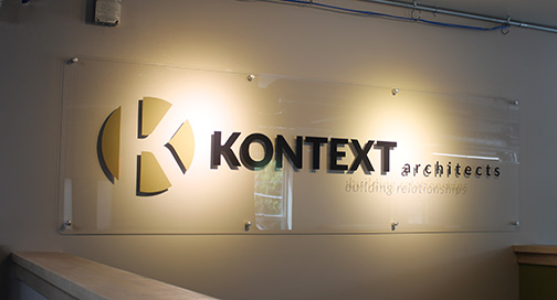 Kontext Architects signage by BPI Color