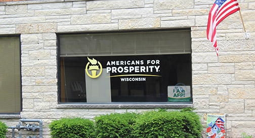 Americans for Prosperity Window Graphics by BPI Color