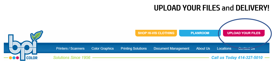 Upload your print files to BPI via the website