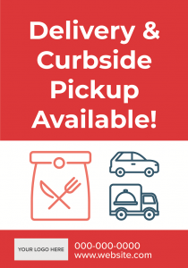 Curbside pickup signage