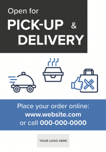 Pickup and Delivery signage