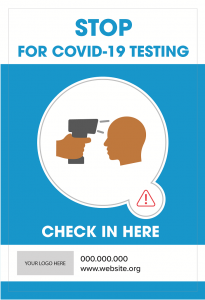 Covid-19 testing site signage