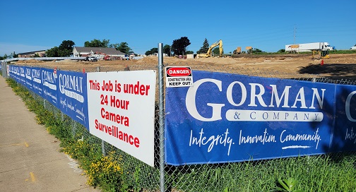 mesh banners on site