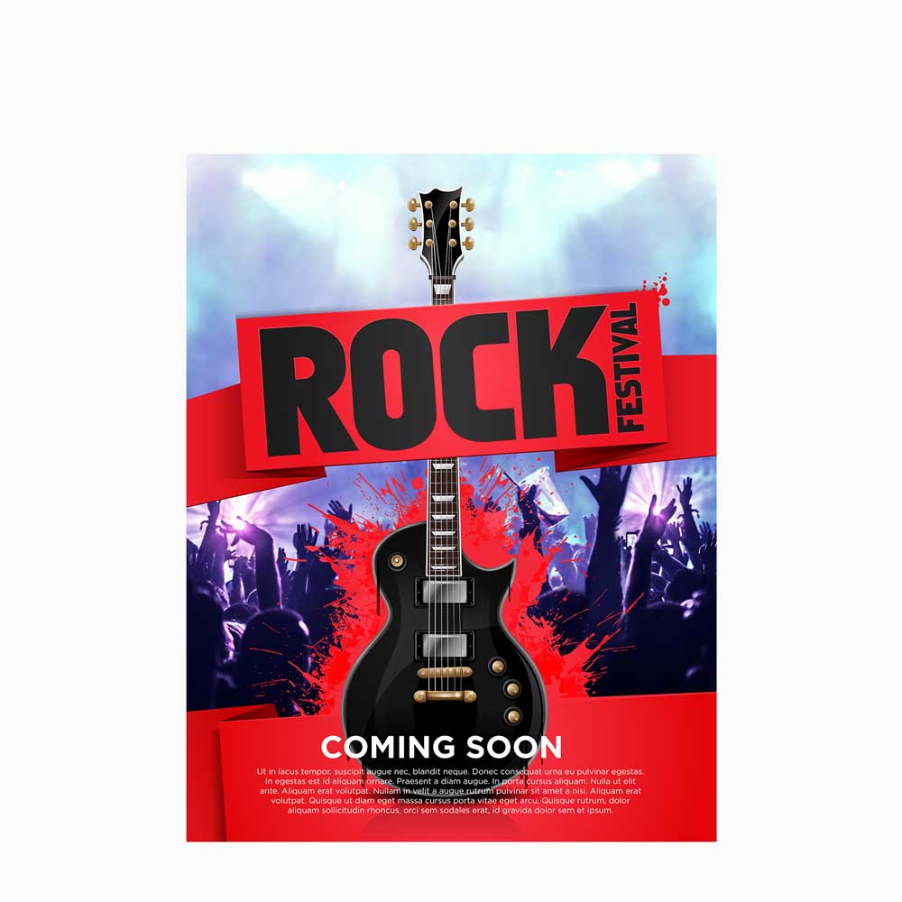 Mockup poster example for a movie about rock n' roll.