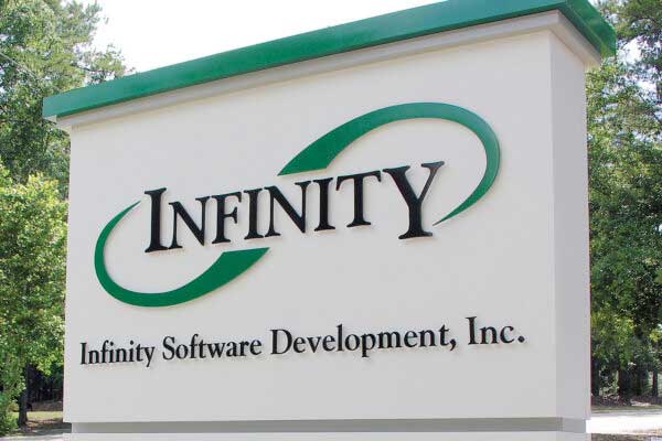 Exterior building signage for a software development company.