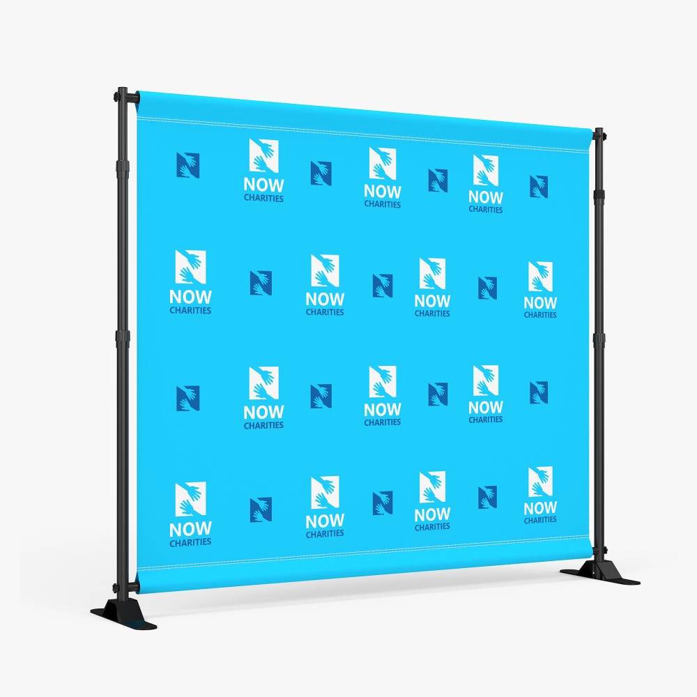 Thin, black frame holding a banner with repeating icons.